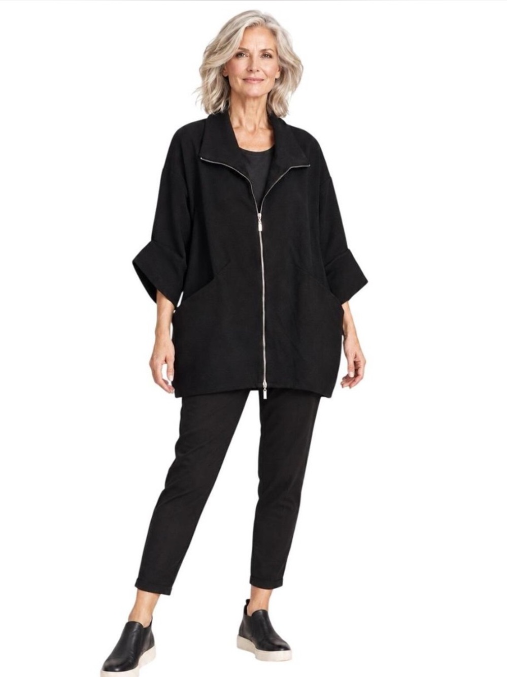 Joseph Ribkoff Minimalist Modern Zip Jacket. Size 8.